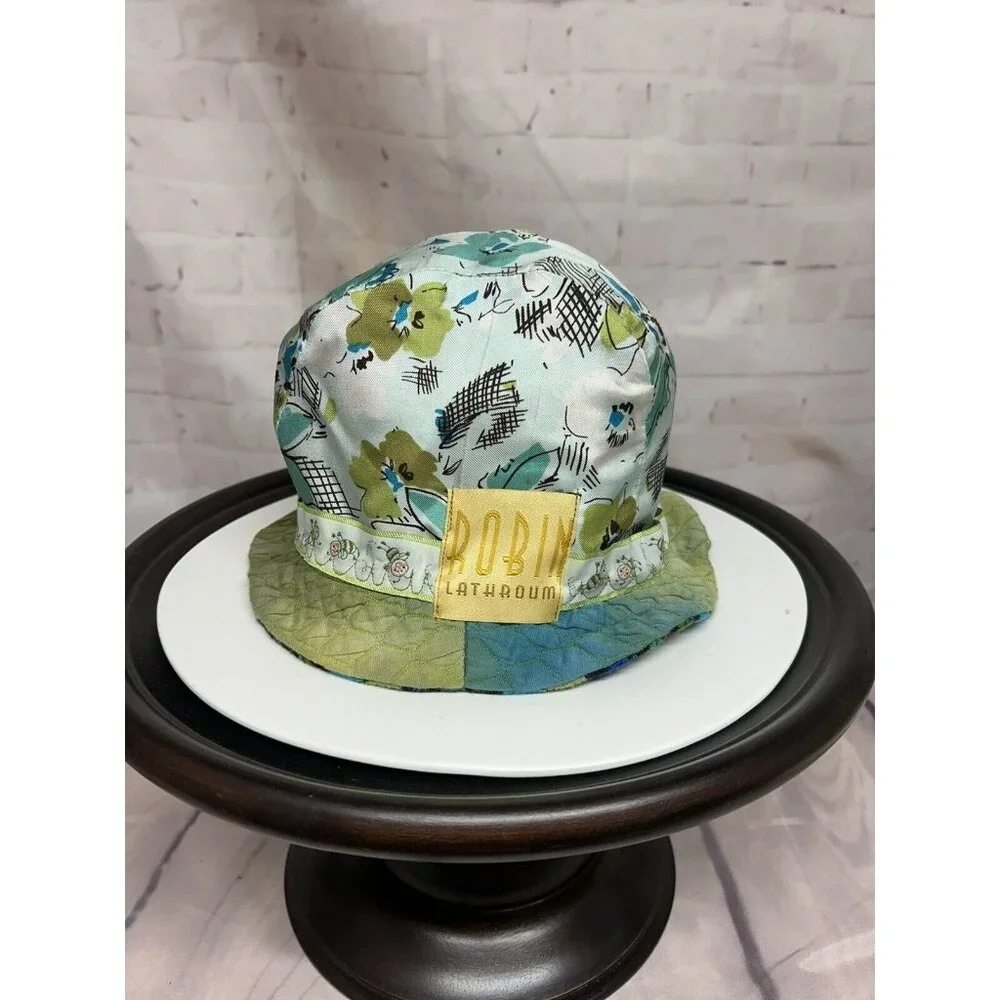 Fiber Artist Art to Wear Robin Lathroum Hand Dyed Bucket Hat Reversible Colorful